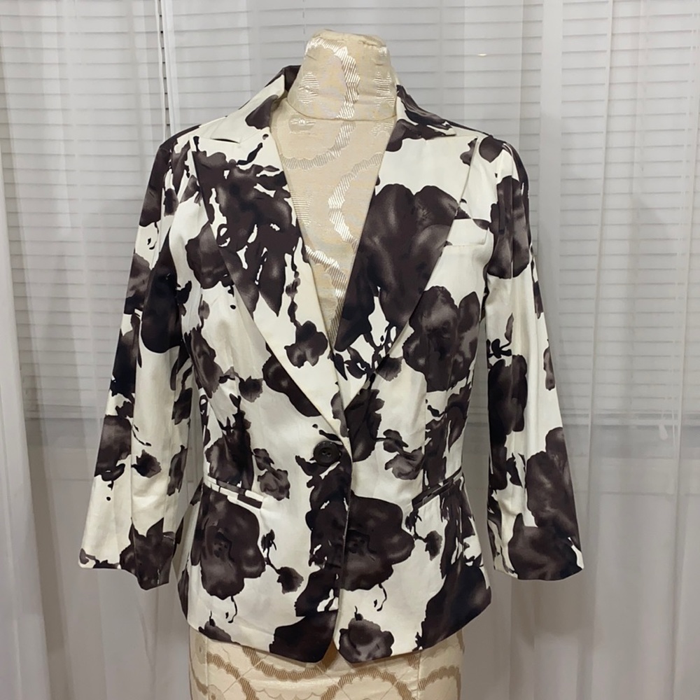 Sandro sportswear silk floral blazer, size s